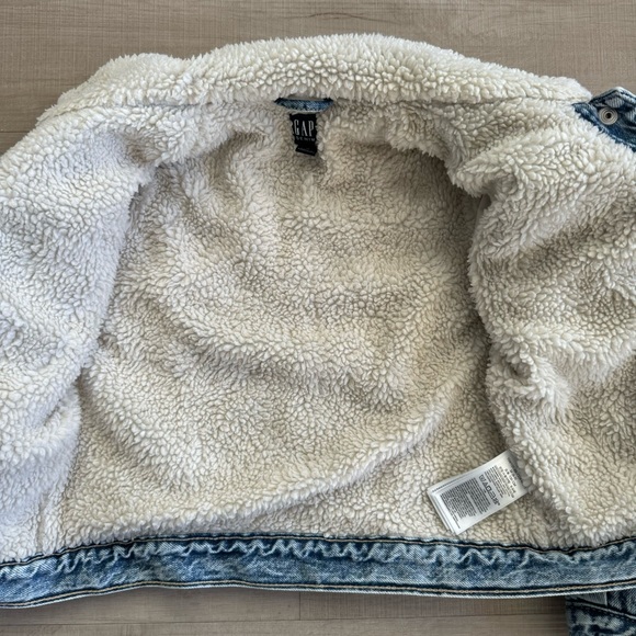 Girls Gap Sherpa Lined Denim Jacket, Medium - Picture 8 of 14